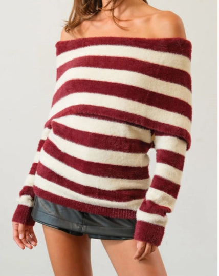 Striped Wine Sweater