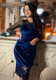 Sapphire Velvet Slip Dress
